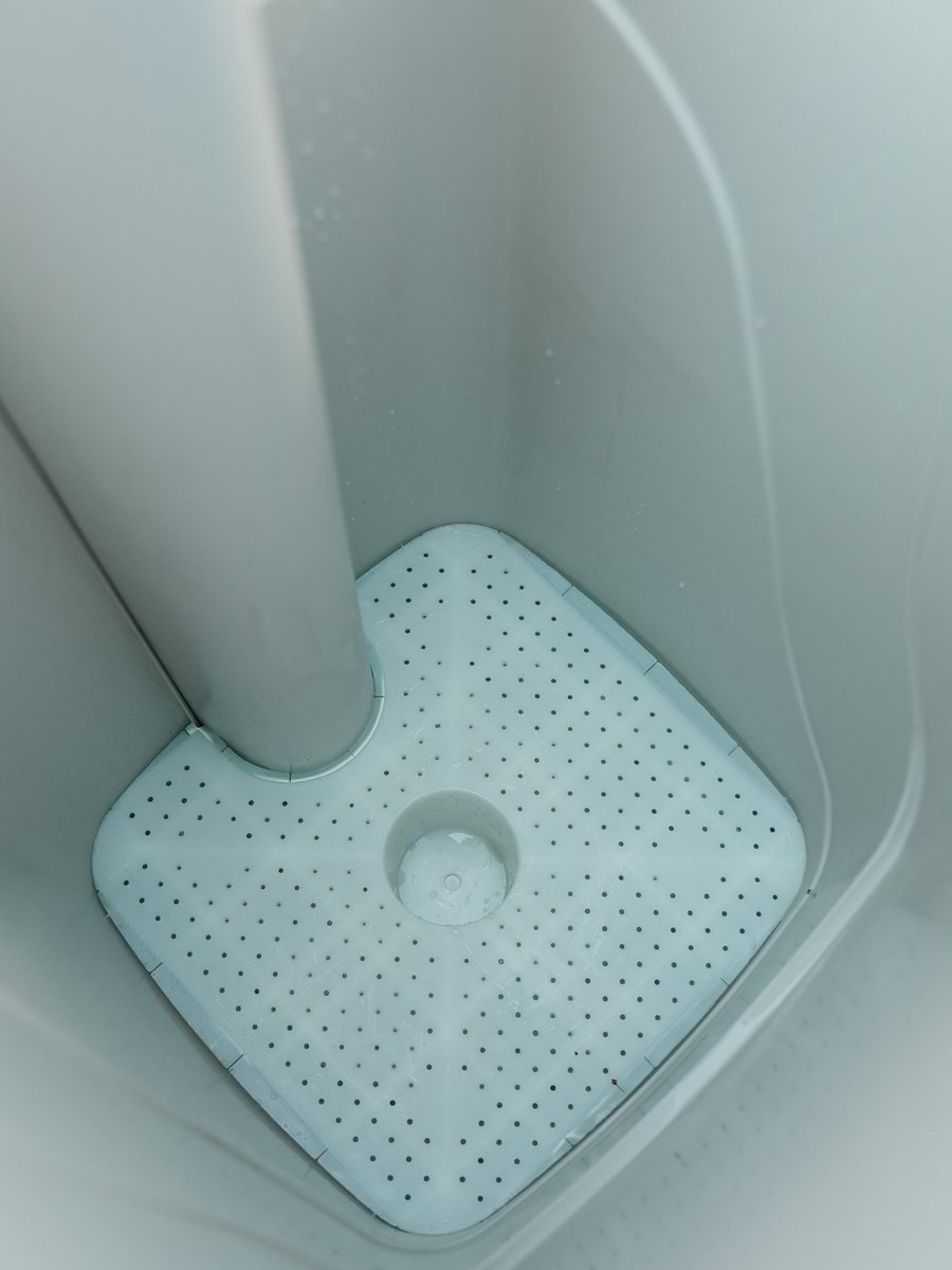 A clean brine tank after a salt delivery and check over