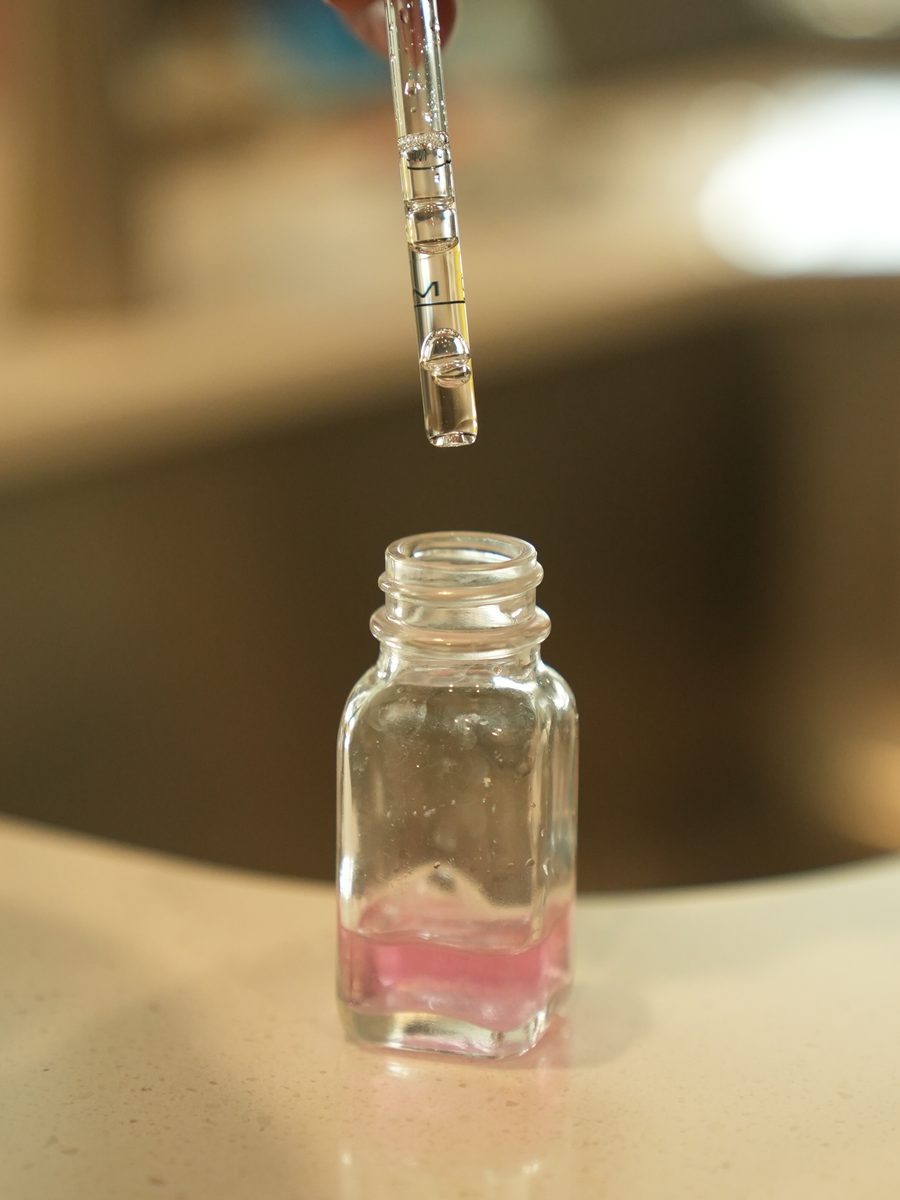 Reagent added to a water sample to read what is in it
