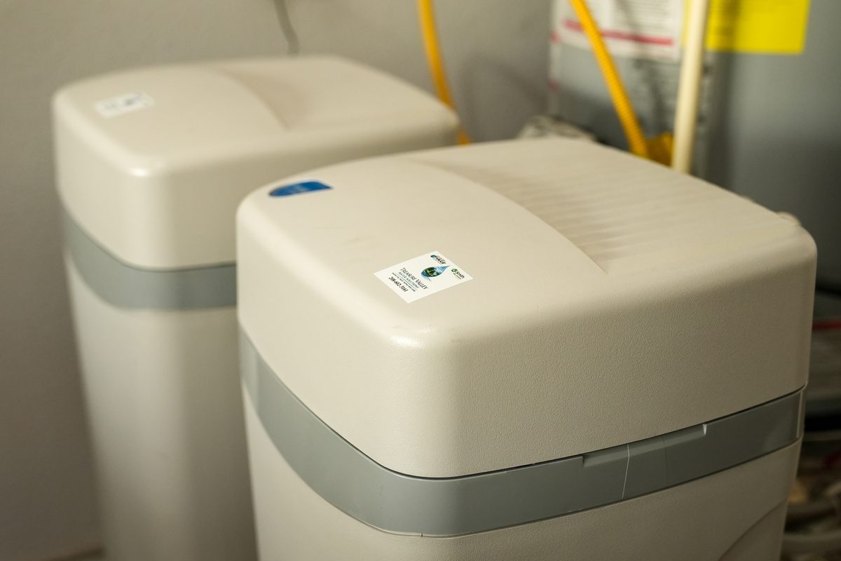 Two water treatment units installed in a Treasure Valley home