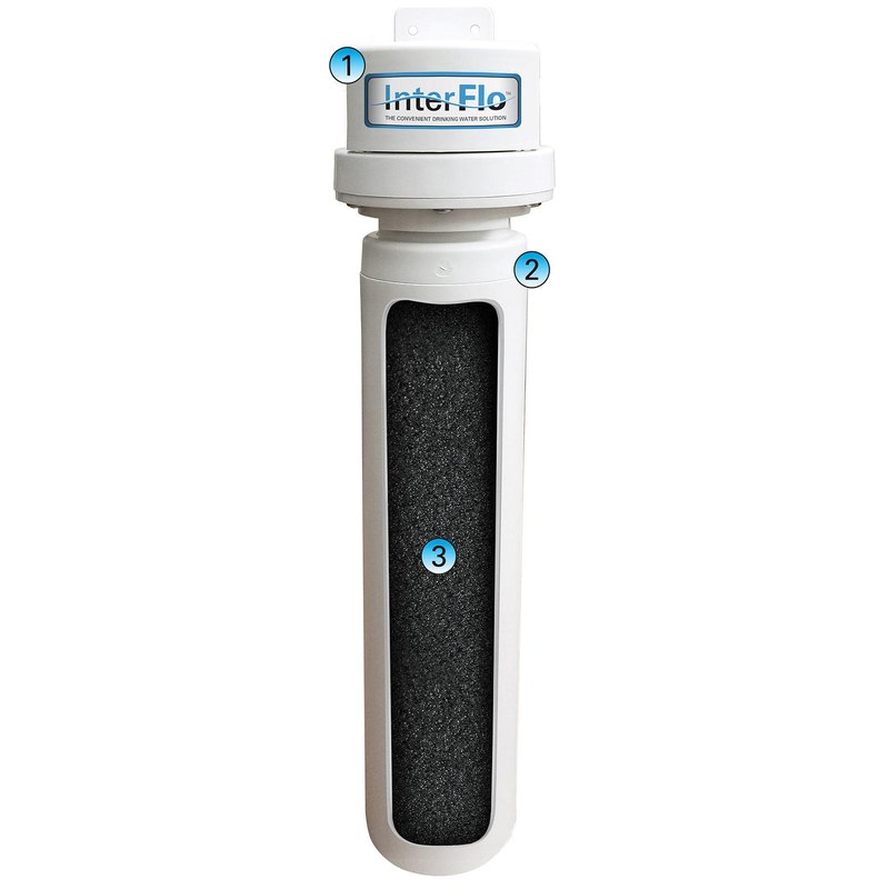 Hague InterFlo drinking water filter, a slim under sink cartridge housing